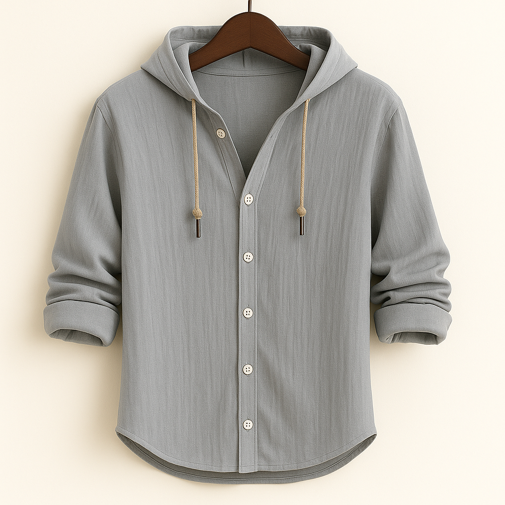 Milton - Camisa Holgada con Capucha y Botones