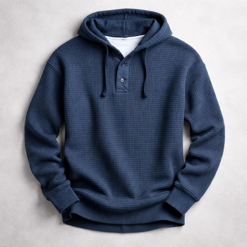 Wells - Sudadera de Punto Waffle con Capucha