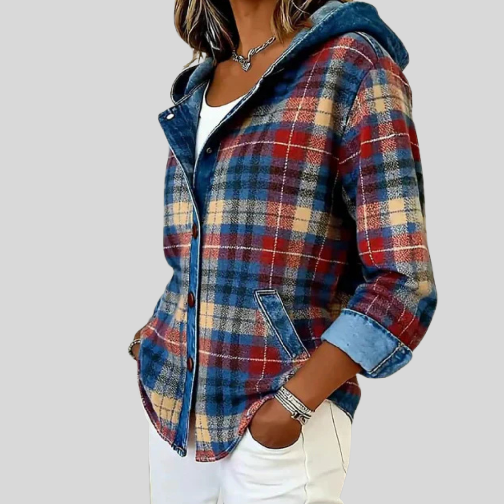 Patricia - Chamarra Camisera a Cuadros Forrada