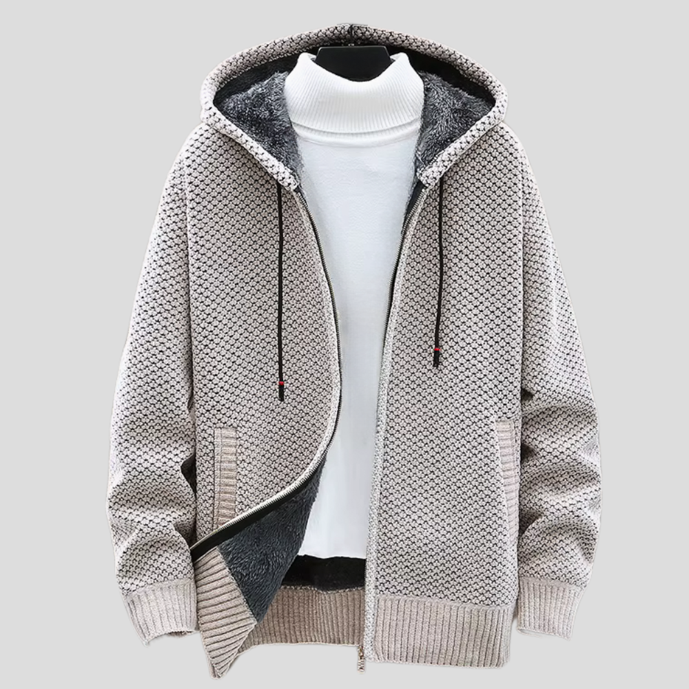Troy - Sudadera de Punto con Capucha y Cremallera