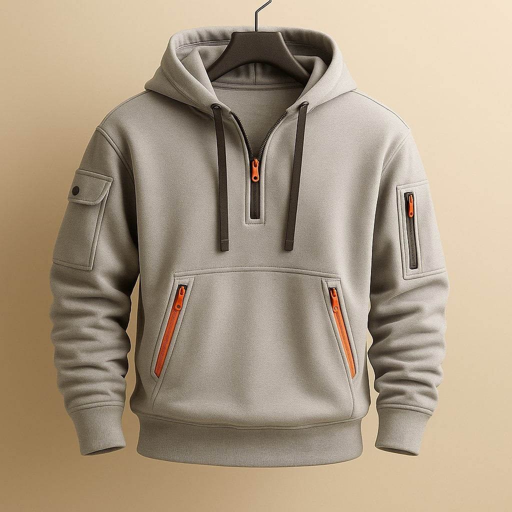 Phillip - Sudadera con Capucha y Media Cremallera