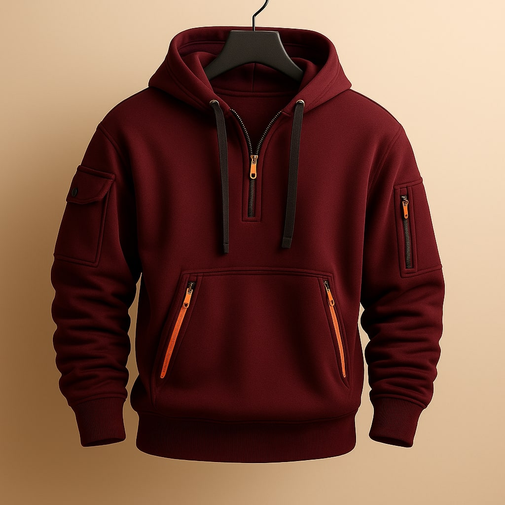 Phillip - Sudadera con Capucha y Media Cremallera
