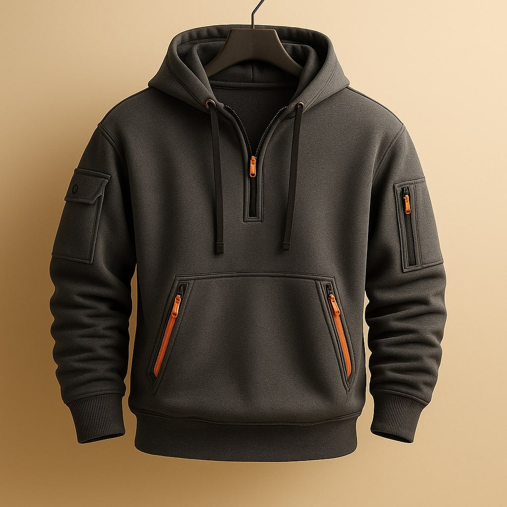 Phillip - Sudadera con Capucha y Media Cremallera