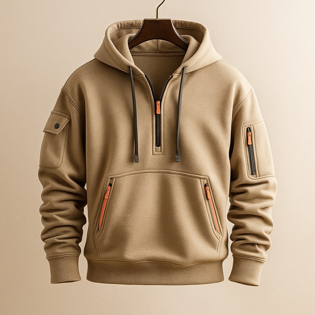 Phillip - Sudadera con Capucha y Media Cremallera