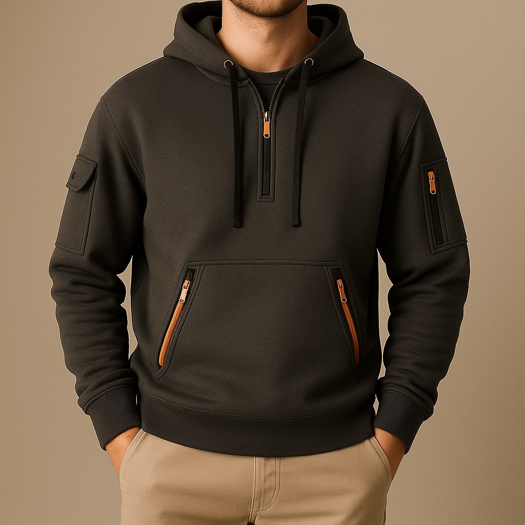 Phillip - Sudadera con Capucha y Media Cremallera