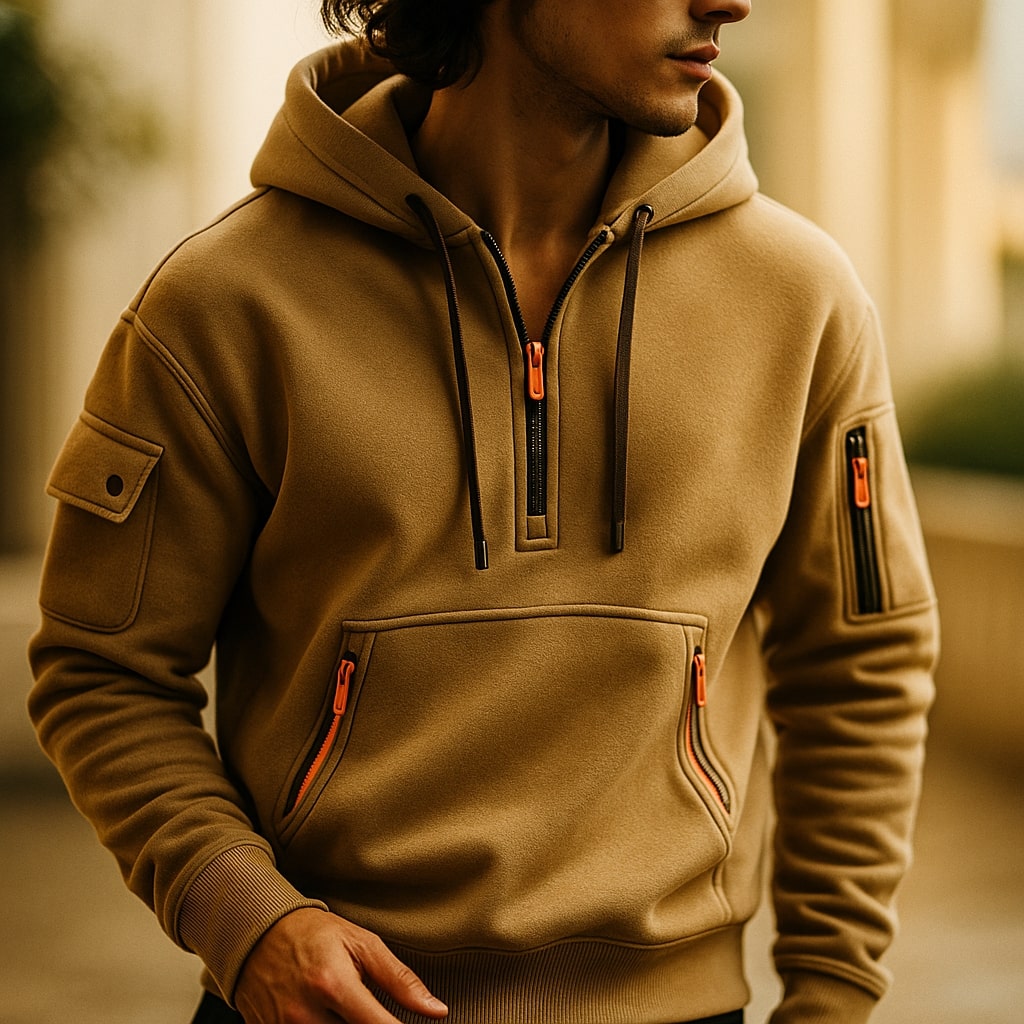 Phillip - Sudadera con Capucha y Media Cremallera