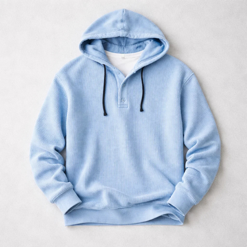 Wells - Sudadera de Punto Waffle con Capucha