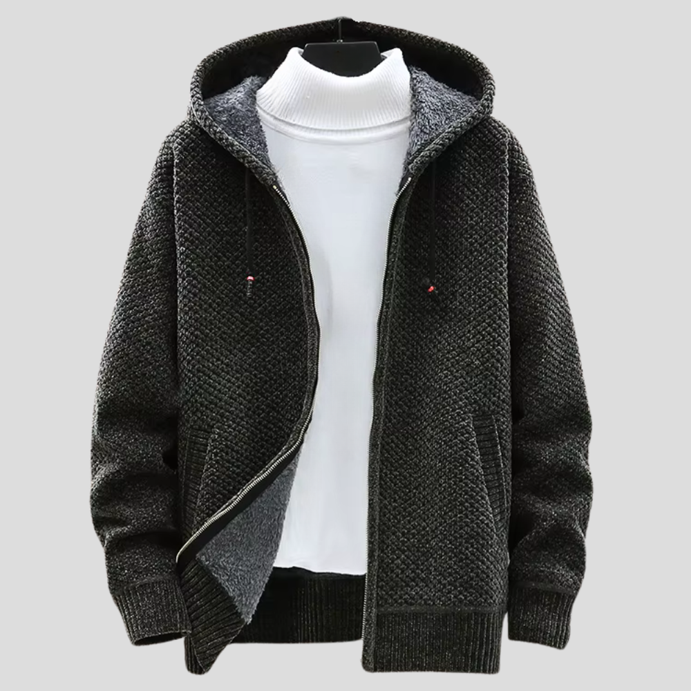 Troy - Sudadera de Punto con Capucha y Cremallera