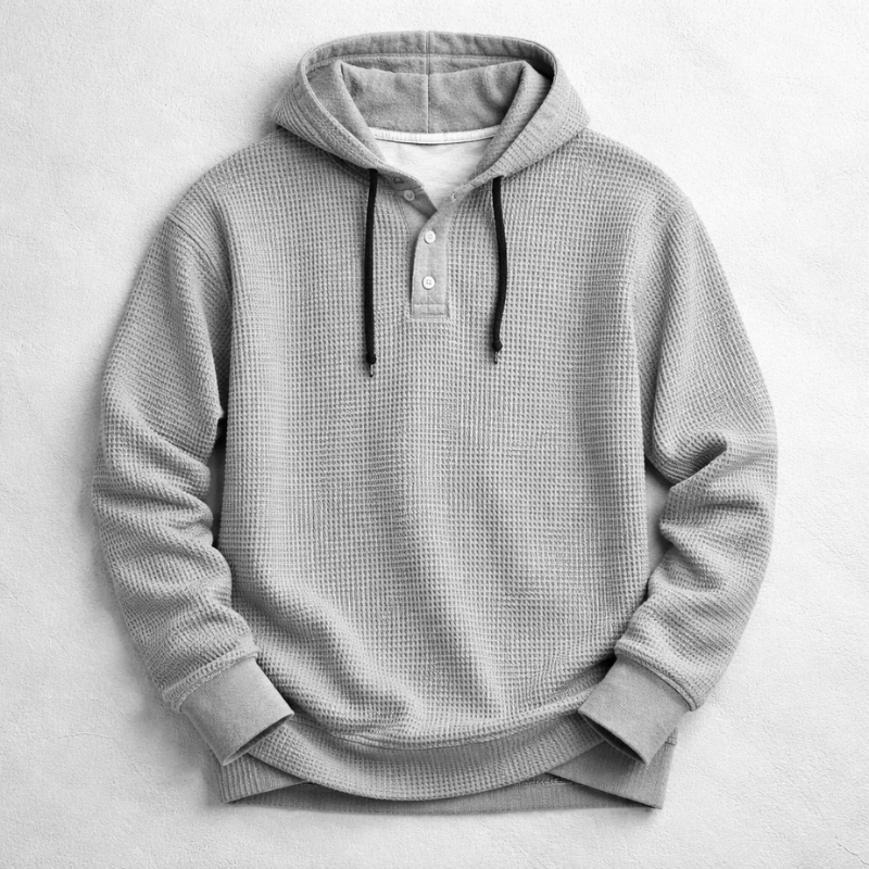Wells - Sudadera de Punto Waffle con Capucha