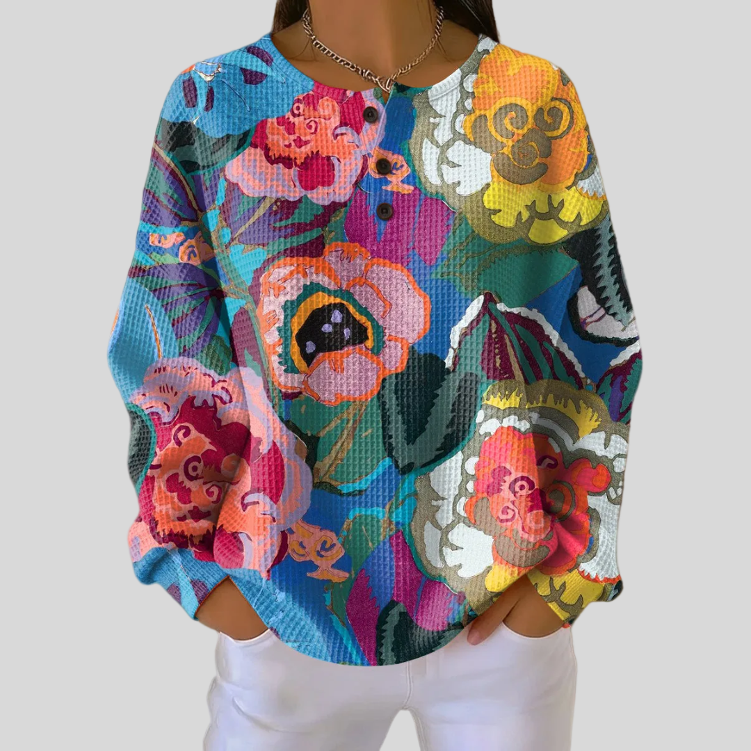 Yolanda - Sudadera con Flores de Colores