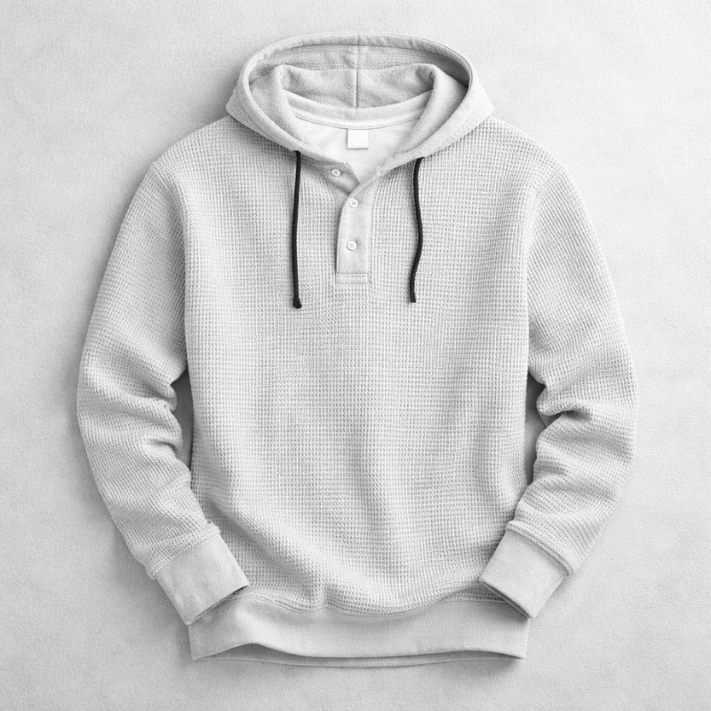 Wells - Sudadera de Punto Waffle con Capucha
