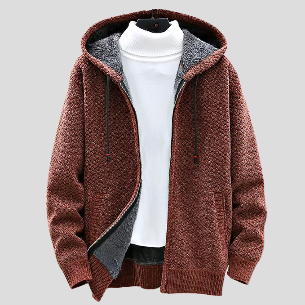 Troy - Sudadera de Punto con Capucha y Cremallera