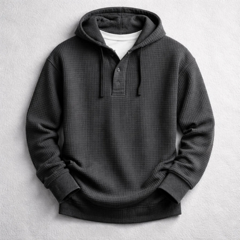 Wells - Sudadera de Punto Waffle con Capucha