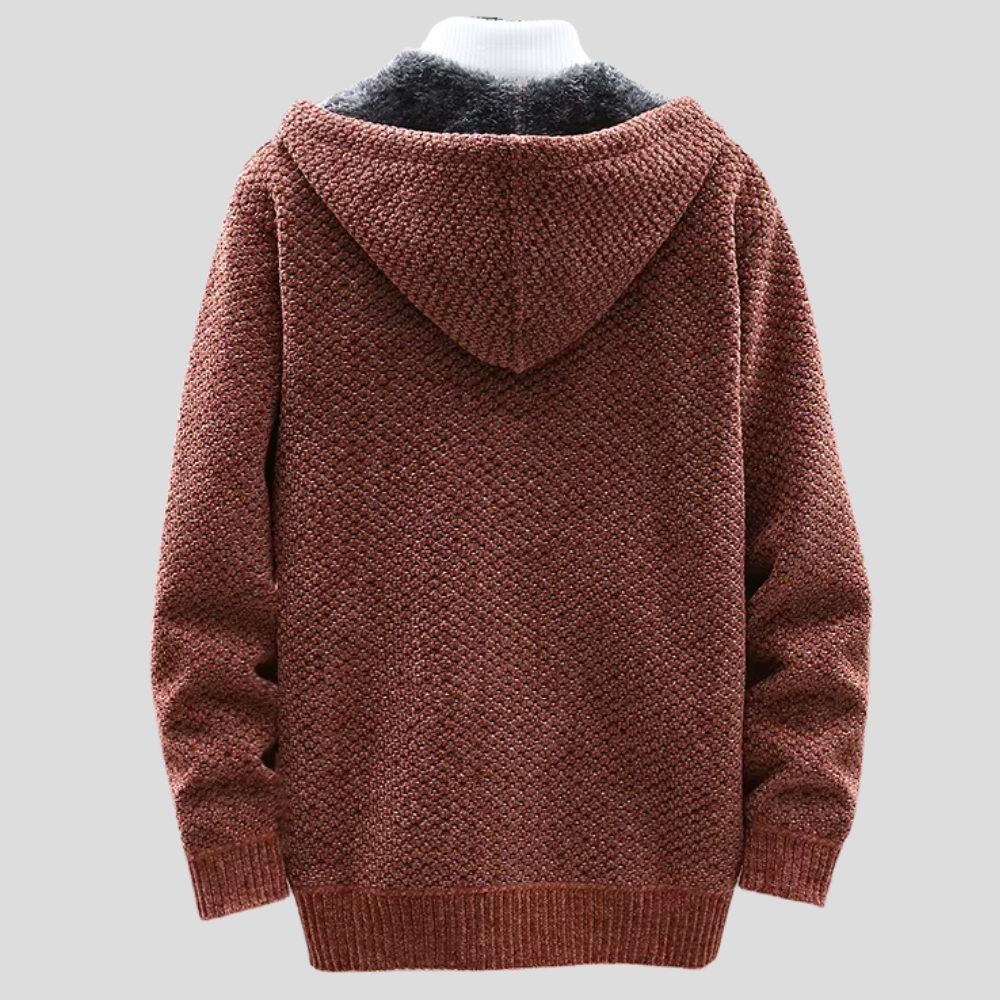 Troy - Sudadera de Punto con Capucha y Cremallera
