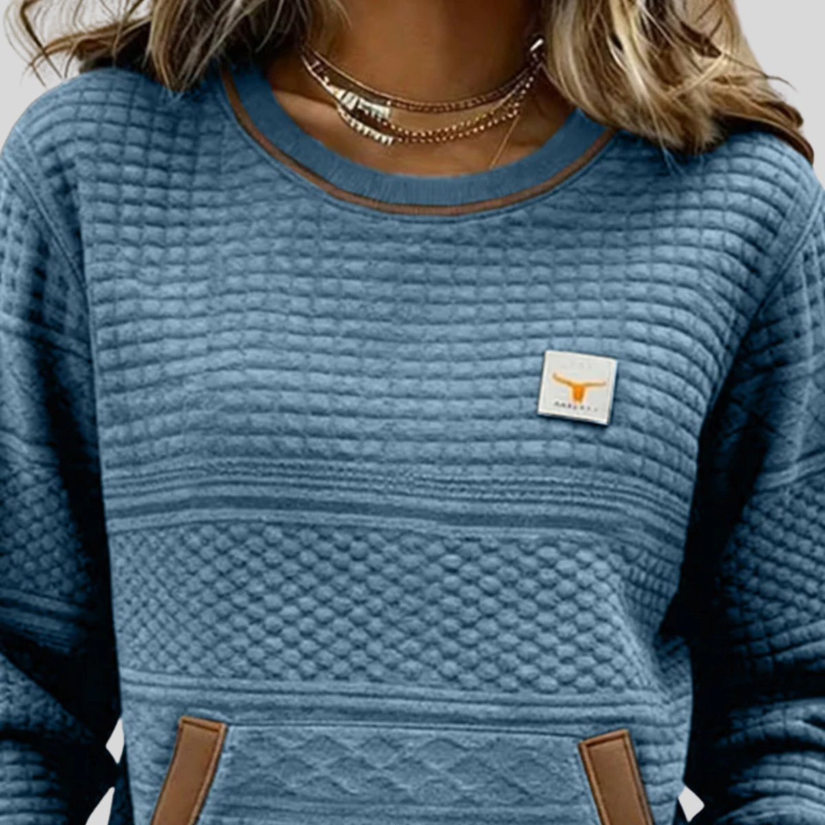 Araceli - Sudadera Cuello Redondo de Bloques de Color
