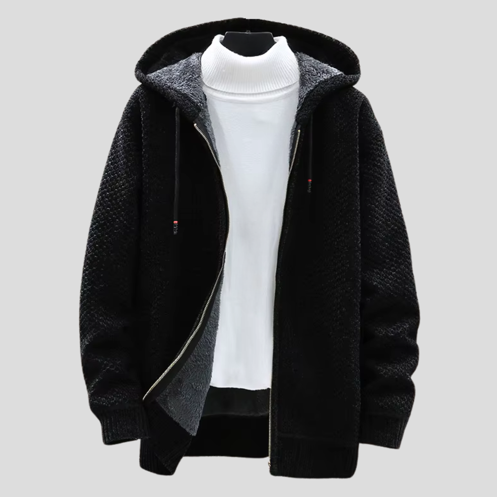 Troy - Sudadera de Punto con Capucha y Cremallera
