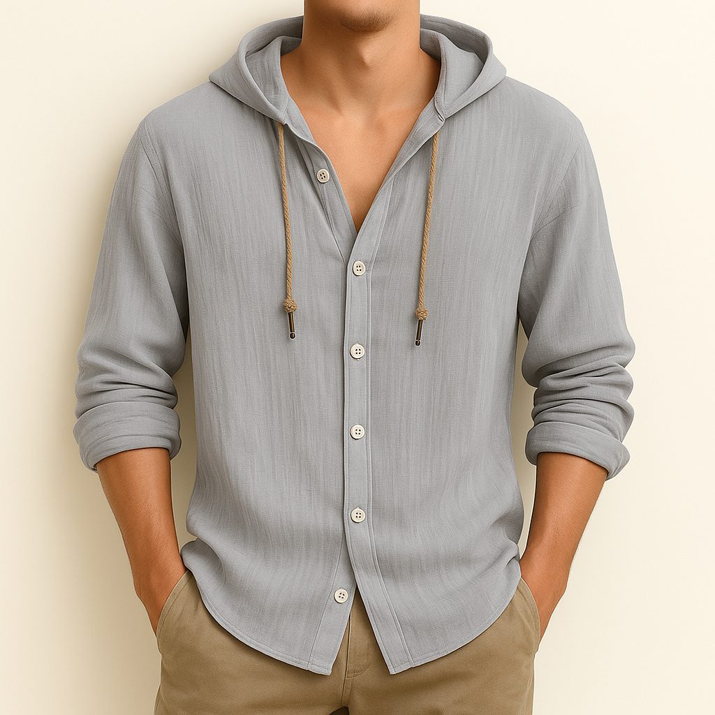 Milton - Camisa Holgada con Capucha y Botones