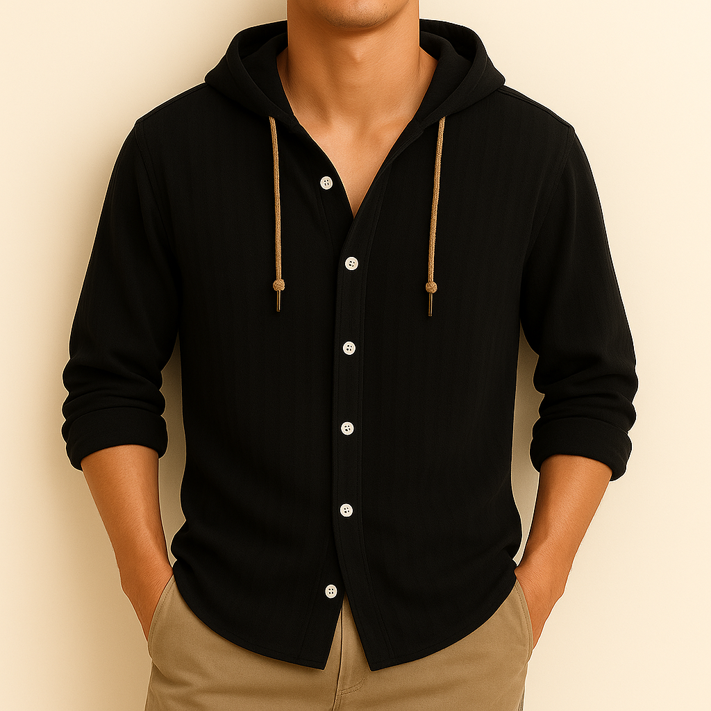 Milton - Camisa Holgada con Capucha y Botones