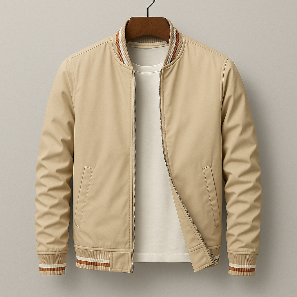 Jason - Chaqueta Bomber Moderna con Cremallera