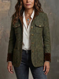 Dolores - Blazer de Sarga con Ribete en Contraste