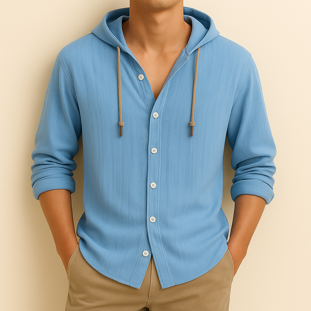 Milton - Camisa Holgada con Capucha y Botones