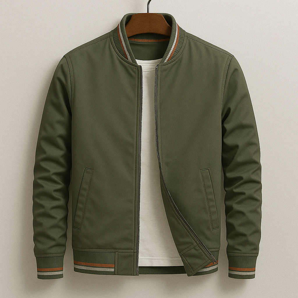 Jason - Chaqueta Bomber Moderna con Cremallera