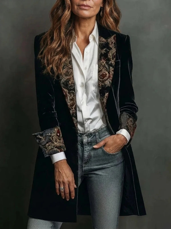 Marta - Blazer de Corte Entallado con Estampado Barroco
