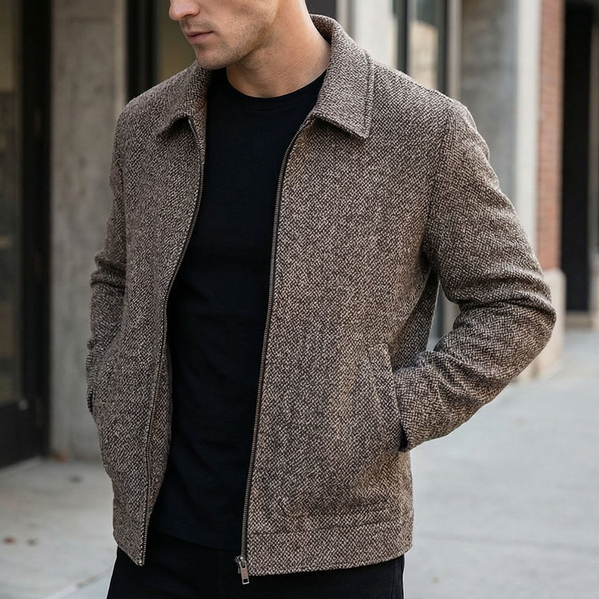 Dillon - Chaqueta Utilitaria Moderna con Cremallera