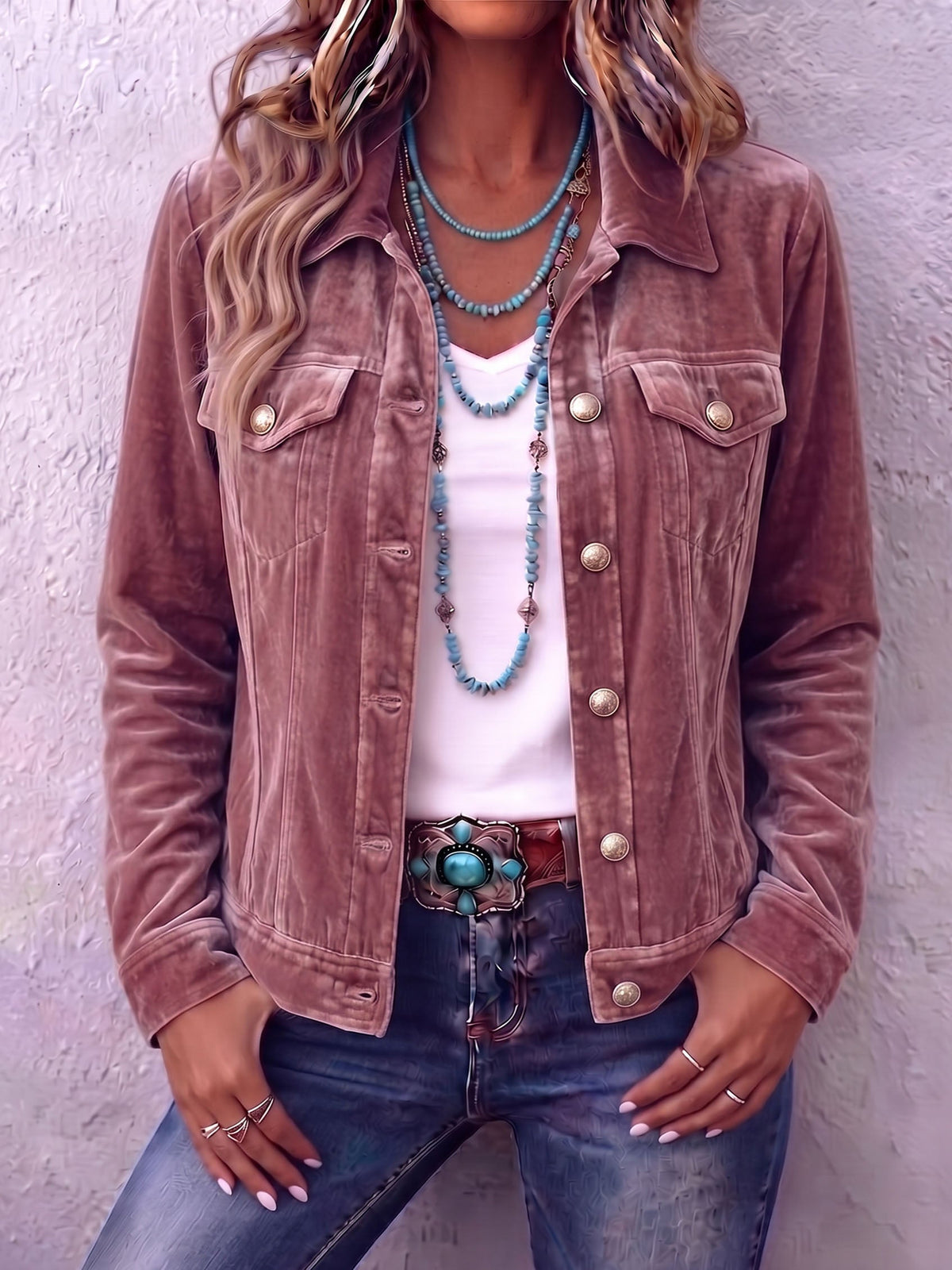 Chamarra de terciopelo boho de inspiración vintage Diana